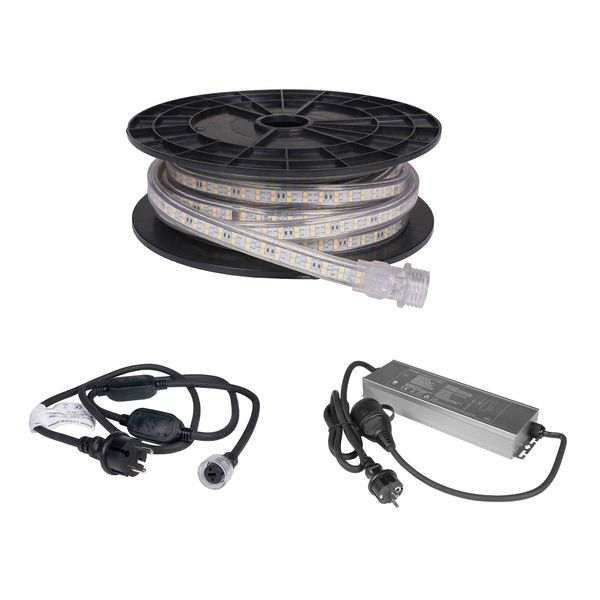 LED-nauha / Työvalo AGGE 230V - 1500 lm/m, 10 m, Nauha virtajohdolla (4000K) + Emergency PowerBank