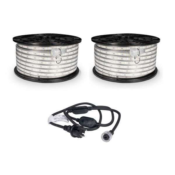 LED-nauha / Työvalo AGGE 230V - 1500 lm/m, 50 m, Nauha virtajohdolla + 1 jatkopala (100 m)