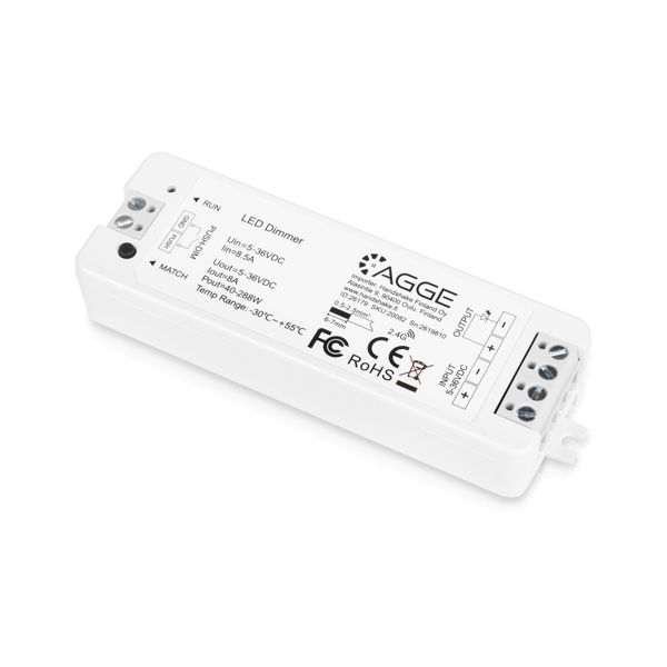 LED-nauhan ohjausyksikkö, yksivärinen, AGGE Single Color, 2.4 GHz, Pelkkä ohjausyksikkö