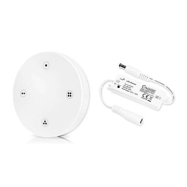 LED-nauhan ohjausyksikkö, yksivärinen, AGGE Single Color Mini, 2.4 GHz, Ohjausyksikkö + Kauskosäädin Dimming 4-zones