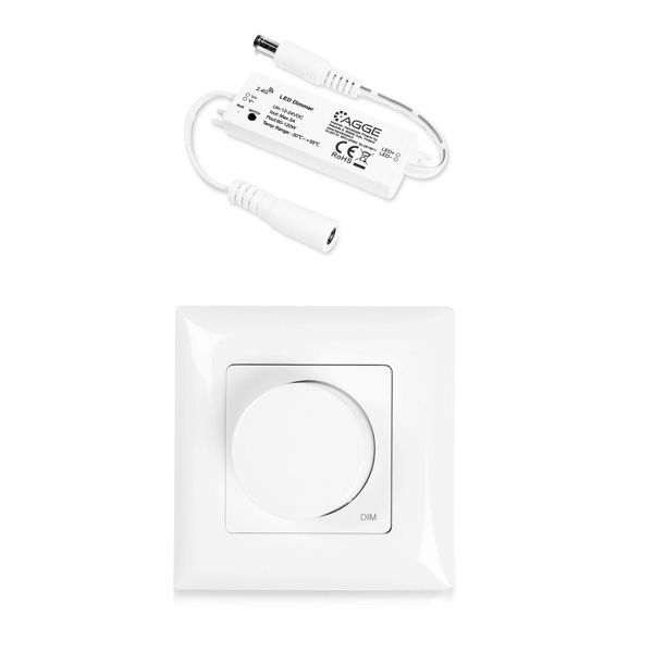 LED-nauhan ohjausyksikkö, yksivärinen, AGGE Single Color Mini, 2.4 GHz, Ohjausyksikkö + Kaukosäädin Dimming Rotary Panel