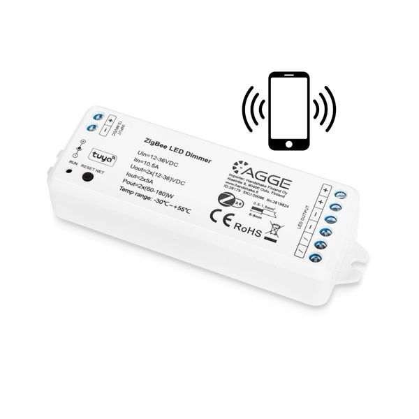 LED-nauhan puhelinohjain, yksivärinen, AGGE Single Color, Zigbee, Pelkkä ohjausyksikkö
