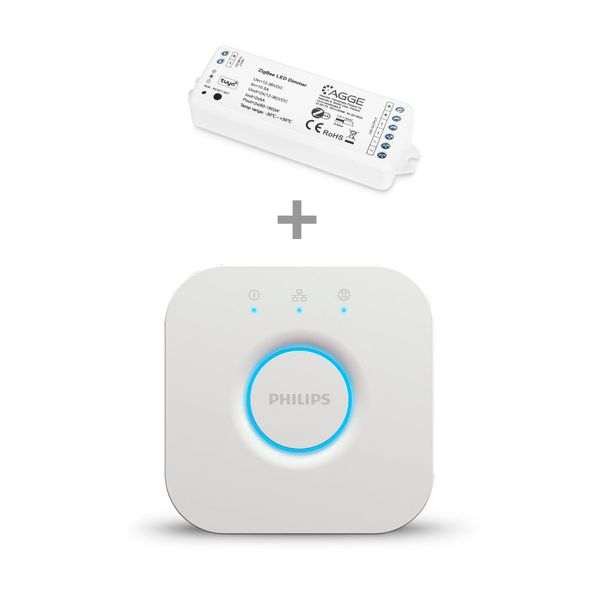 LED-nauhan puhelinohjain, yksivärinen, AGGE Single Color, Zigbee, Ohjausyksikkö + Philips Hue Bridge