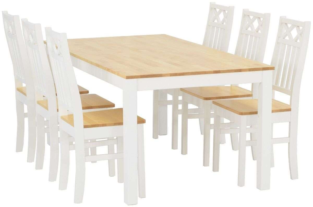 Aino 6-hengen ruokailuryhmä, valkoinen/ koivu