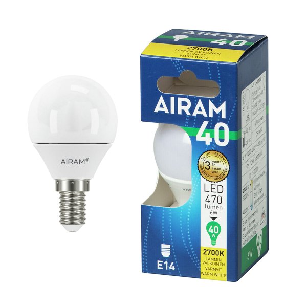 Led-lamppu Airam E14 Long, 2700K, 4.9 W / 470 lm