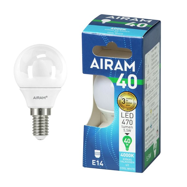Led-lamppu Airam E14 Long, 4000K, 4.9 W / 500 lm
