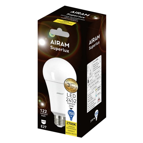 LED-lamppu Airam E27, 2700K, 20 W / 2452 lm