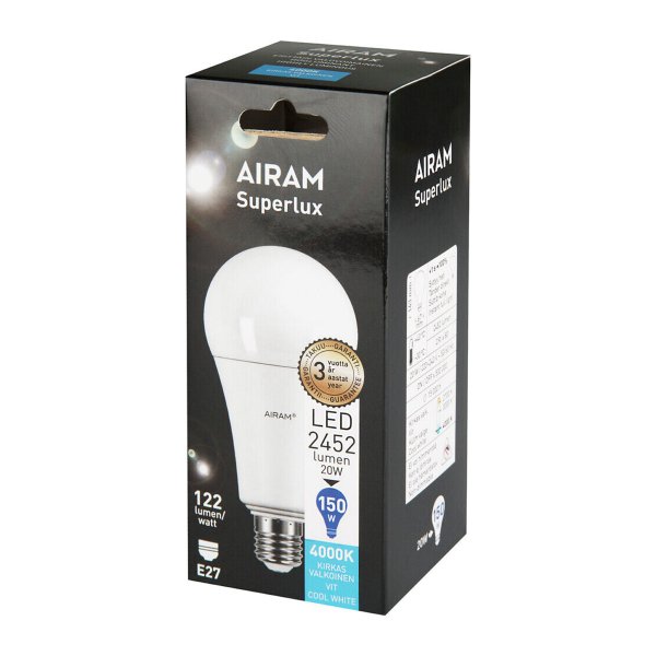 Led-lamppu Airam E27, 4000K, 20 W / 2452 lm