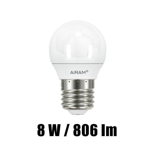 LED-lamppu Airam E27 Small, 2700K, 8 W / 806 lm