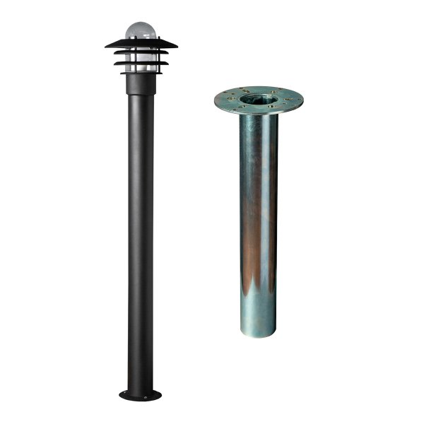 Pihavalo Airam Käpylä Mini 1100, E27, Musta valaisin + maatukisovite