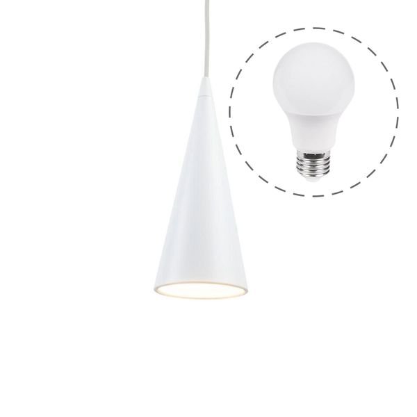 Riippuvalaisin Airam Onia, E27, Valkoinen + 7W Polttimo