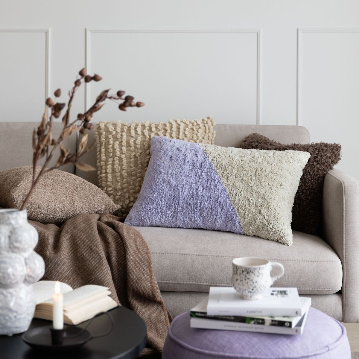 Alma koristetyyny 40x60 cm laventeli/hiekka