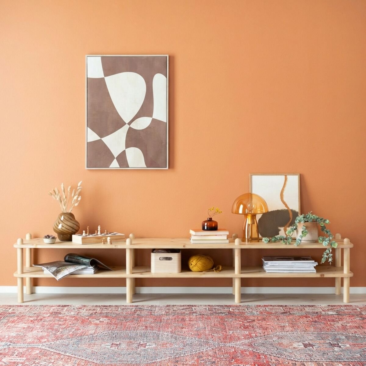 Askel matala tv-taso 203x35x38 cm hiekka