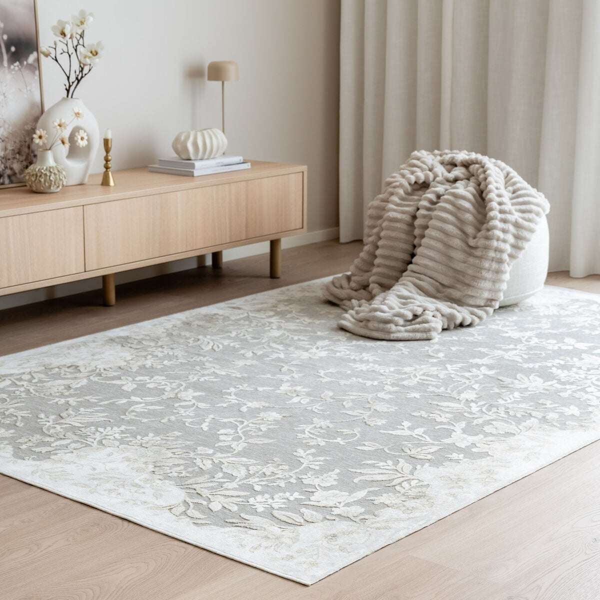 Camilla viskoosimatto 160x230 cm beige/harmaa