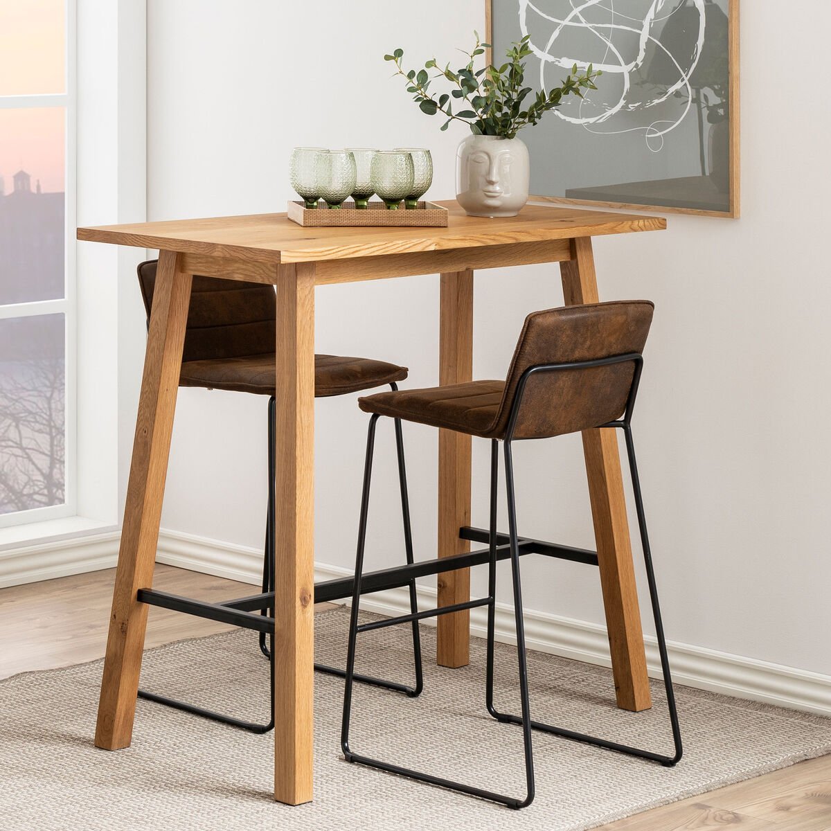 Chara baaripöytä 117x58x105 cm tammi, asiakaspalautus