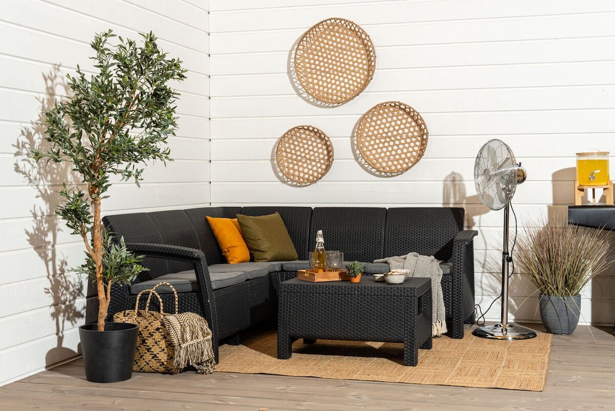 Corfu kulmasohvaryhmä, grafiitin harmaa