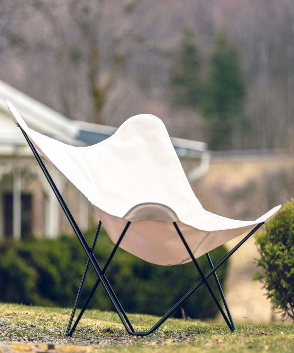 Cuero Sunshine Mariposa lepakkotuoli Sunbrella-kangas osteri, musta jalka