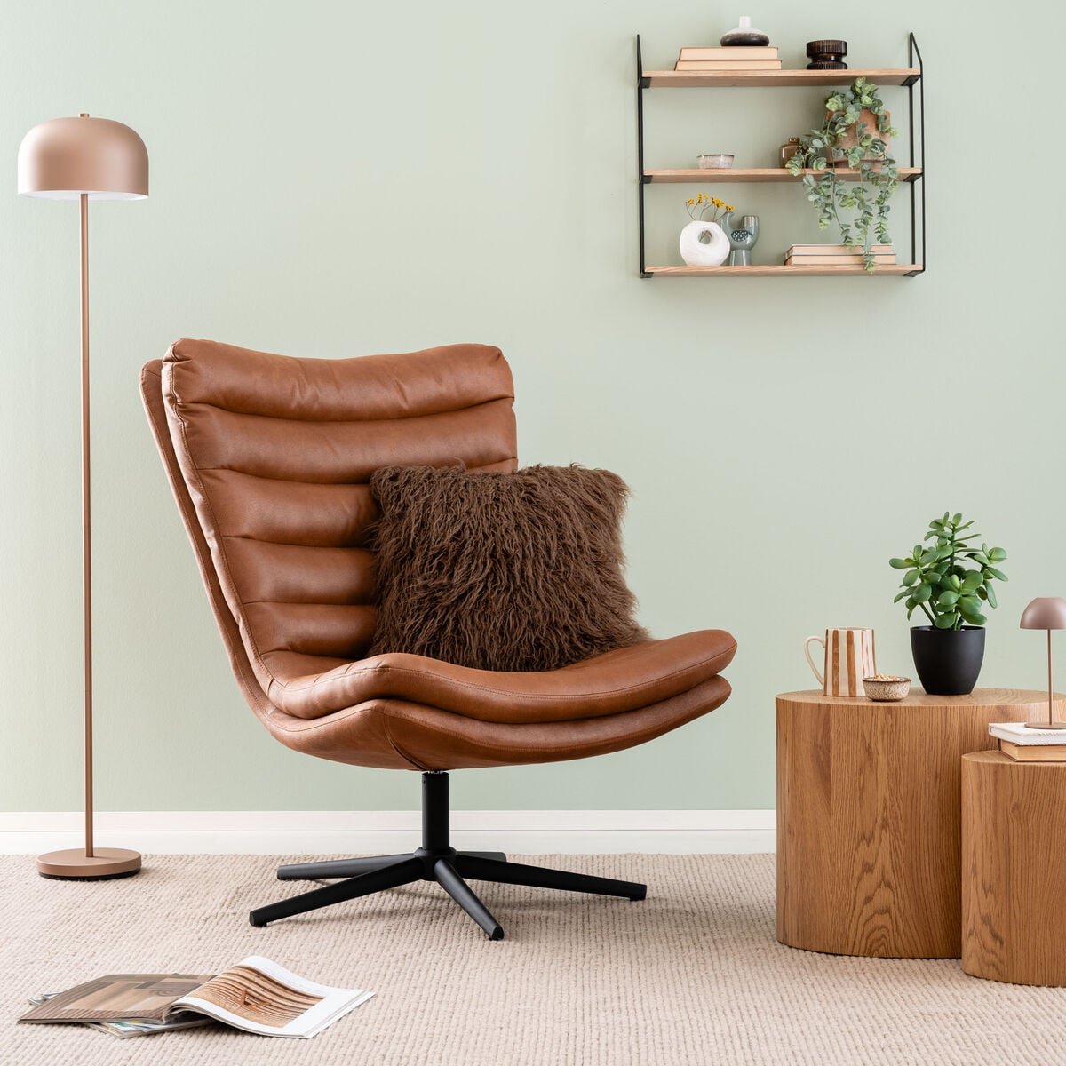 Daalia nojatuoli konjakinruskea Kentucky 9