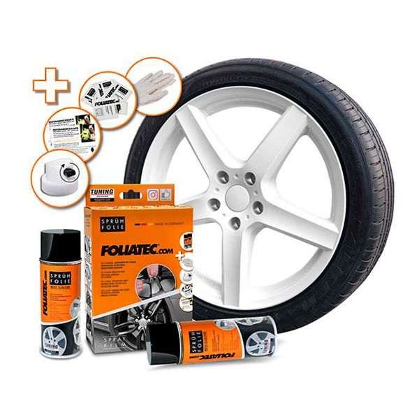 Kumimaalisetti Foliatec Spray Film Set, White Glossy