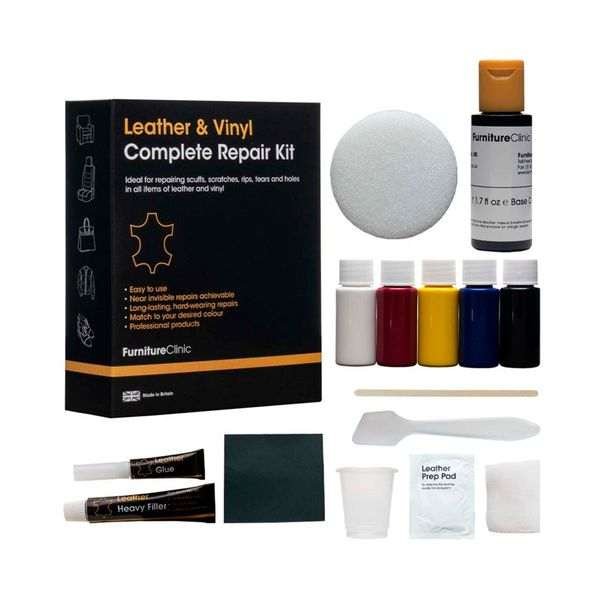 Nahankorjaussarja Furniture Clinic Complete Leather Repair Kit, Musta
