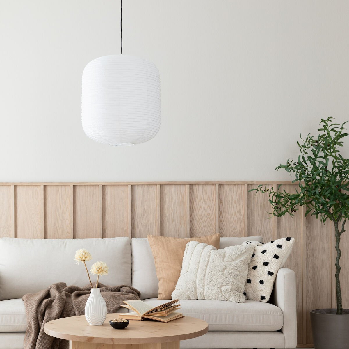 Haiko riisipaperi lampunvarjostin Ø40 cm valkoinen