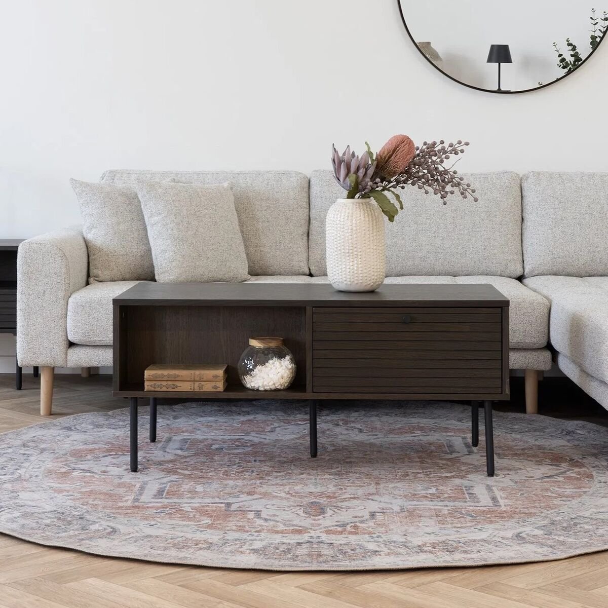 House Nordic Kyoto sohvapöytä säilytystilalla 100x50 cm savutammi