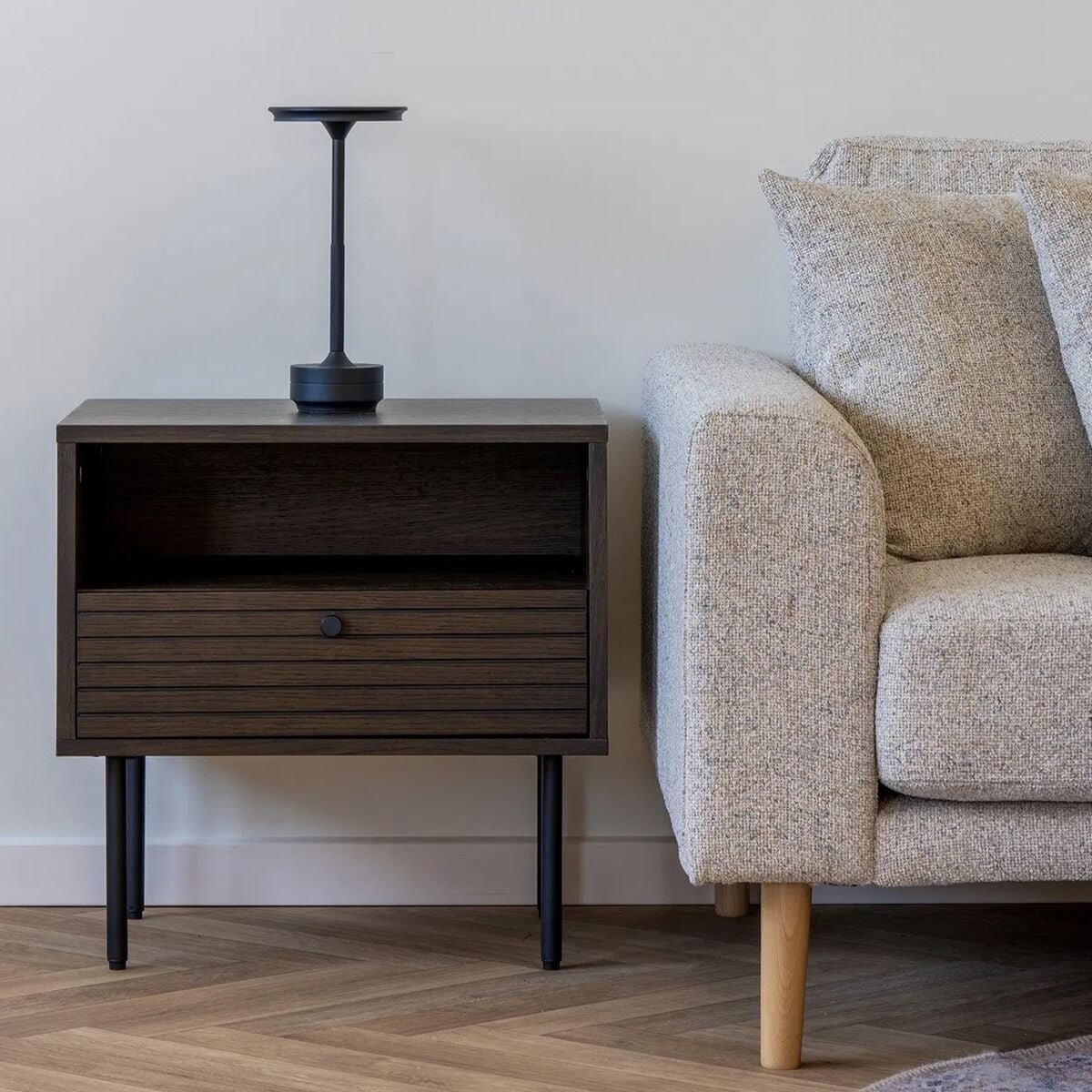 House Nordic Kyoto yöpöytä 50x40 cm savutammi