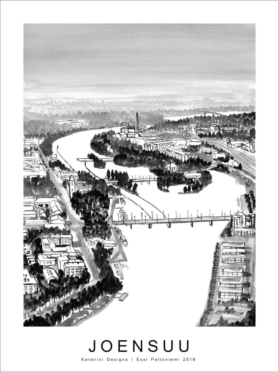 Kaverini Joensuu kaupunkijuliste 50x70 cm