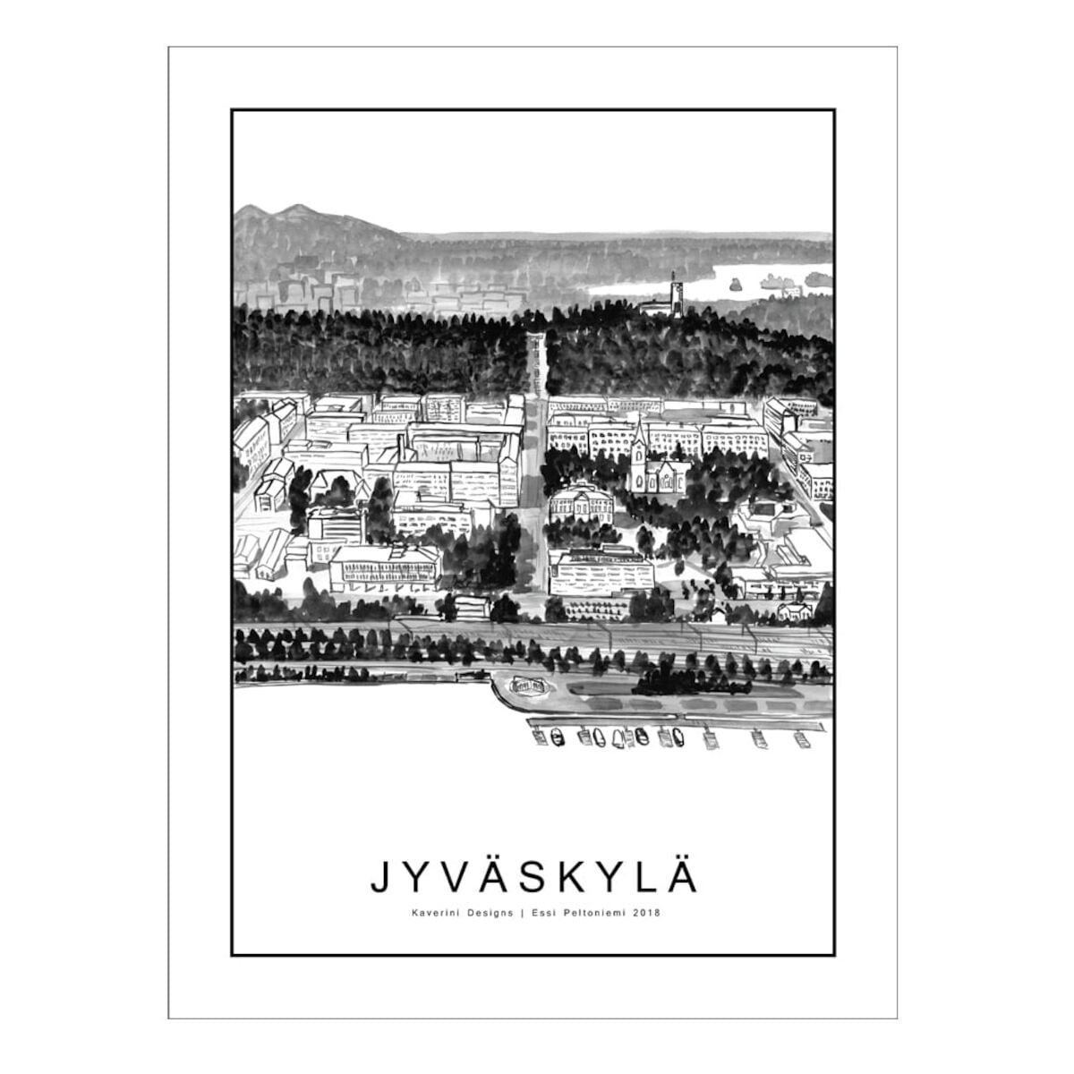 Kaverini Jyväskylä kaupunkijuliste 50x70 cm