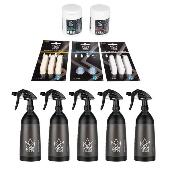 Pesuainesetti - KING CARTHUR, Suuri setti + Sumutinpullot (5 kpl)