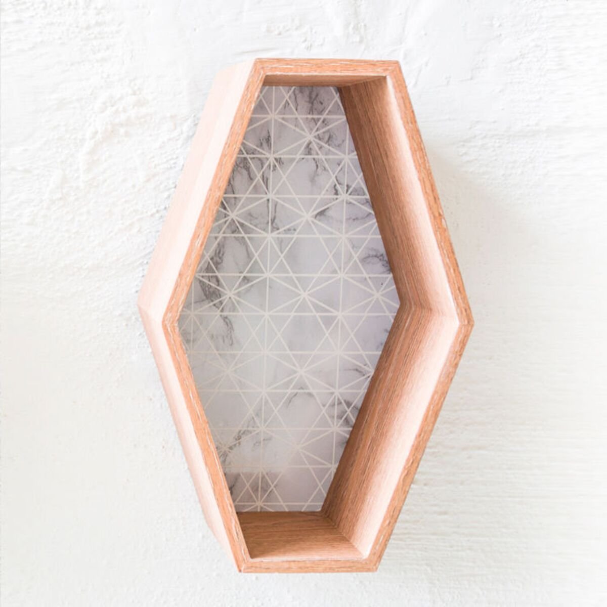 Kiddow seinähylly 18x9x29 cm puu/marmori look