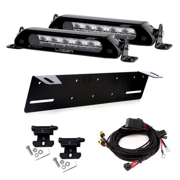 Lisävalo Lazer Linear 6 - Suora / 23 cm / 21W / Ref. 12.5, 2 kpl - Täydellinen setti