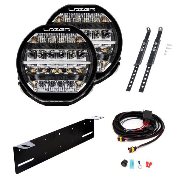 Lisävalo Lazer Sentinel 9 Standard - Pyöreä / 23 cm / 87 W / Ref. 20, 2 kpl - Täydellinen setti