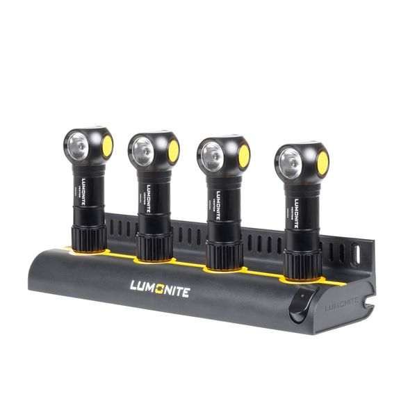 Laturi LUMONITE 4-Slot Charging Station V2, Telakka + 4 x Lumonite Vector V2