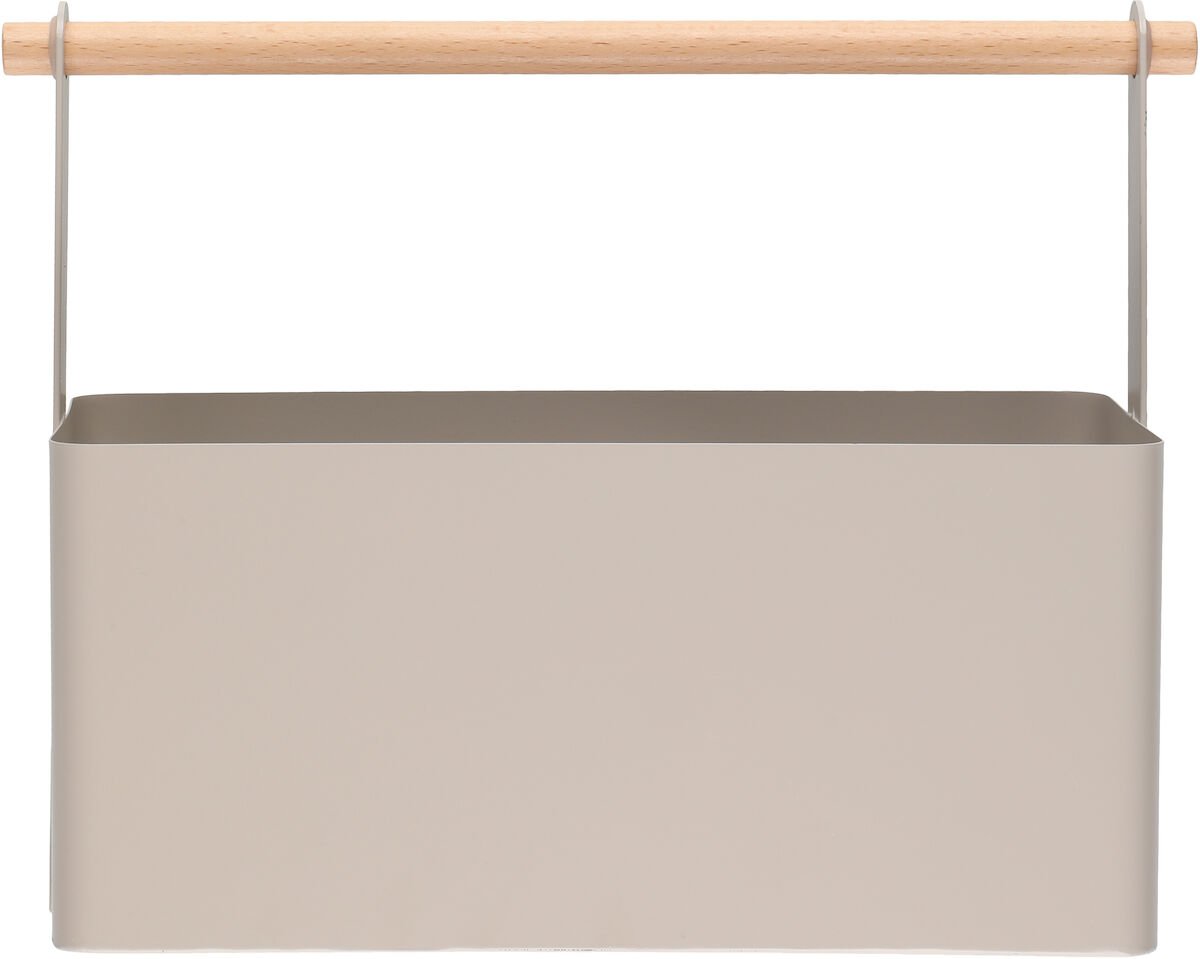 Maku kori puisella kantokahvalla taupe L