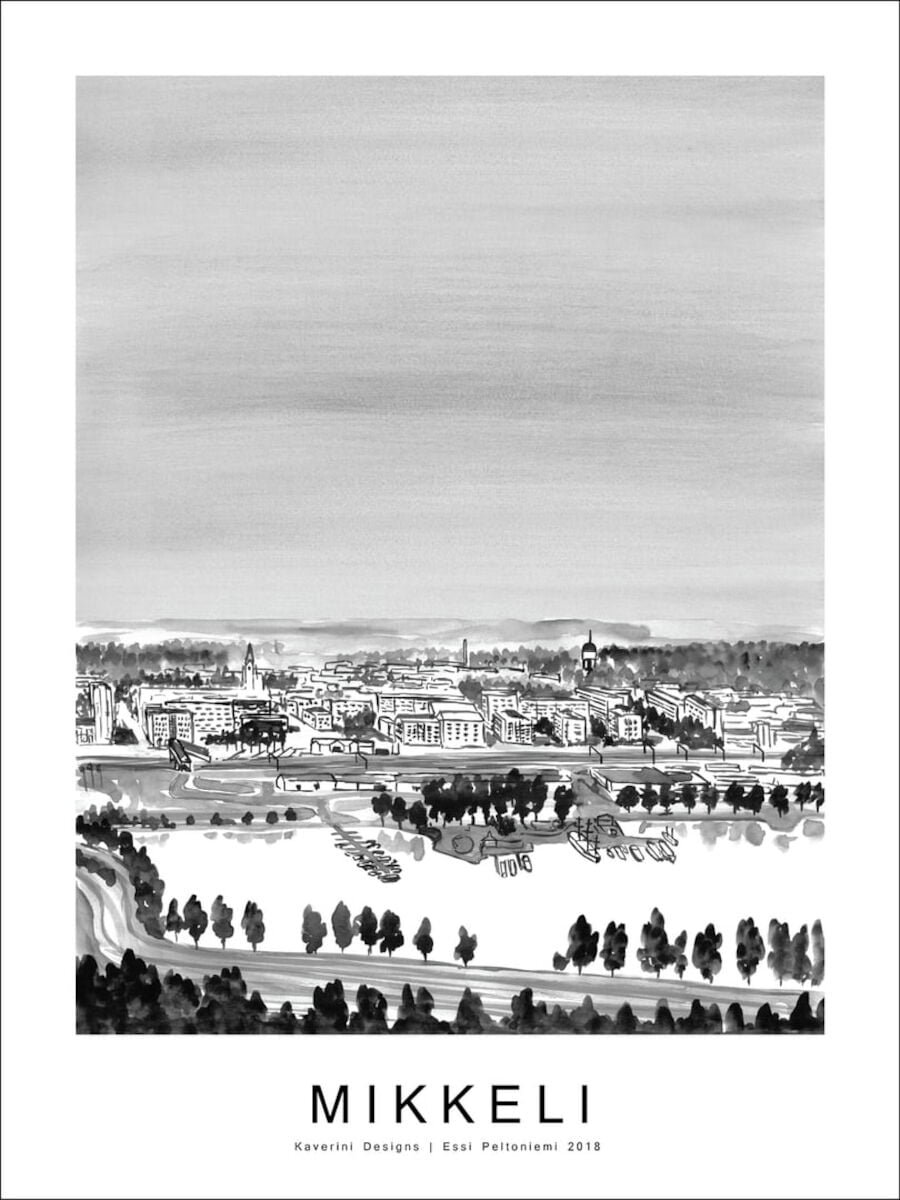 Kaverini Mikkeli kaupunkijuliste 30x40 cm