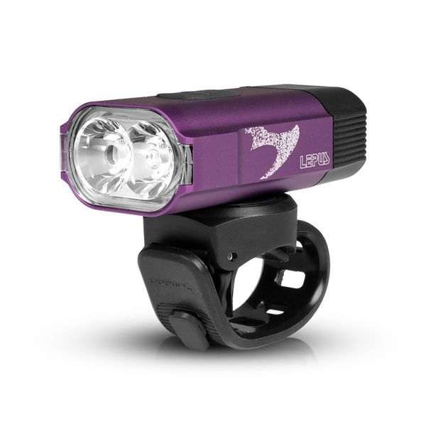 Pyöränvalo Moon Lepus - 600 lm / Ladattava, Violetti