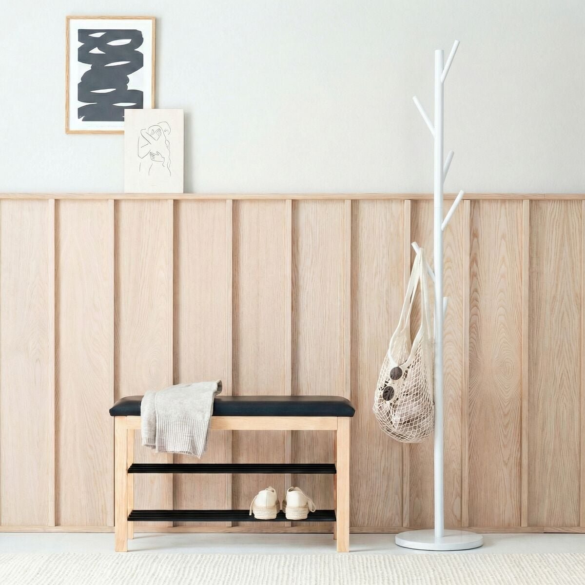 Oksa pystynaulakko valkoinen