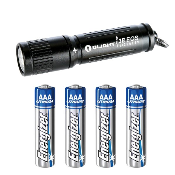 Avaimenperälamppu OLIGHT i3E - 90 lm / 60 mm / Paristokäyttöinen, 1 kpl + 4 kpl Litium-paristoja