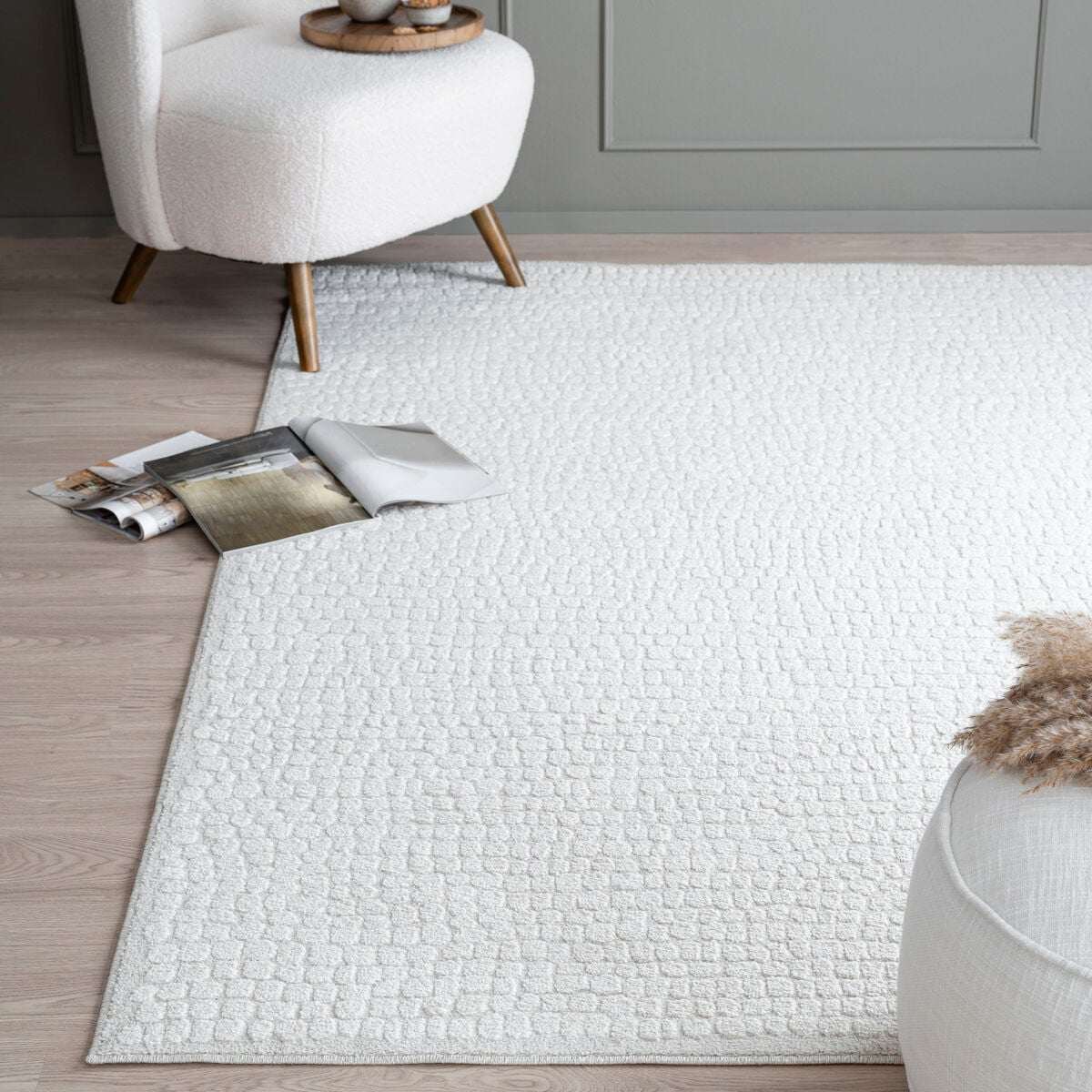 Orleans matto 200x290 cm luonnonvalkoinen