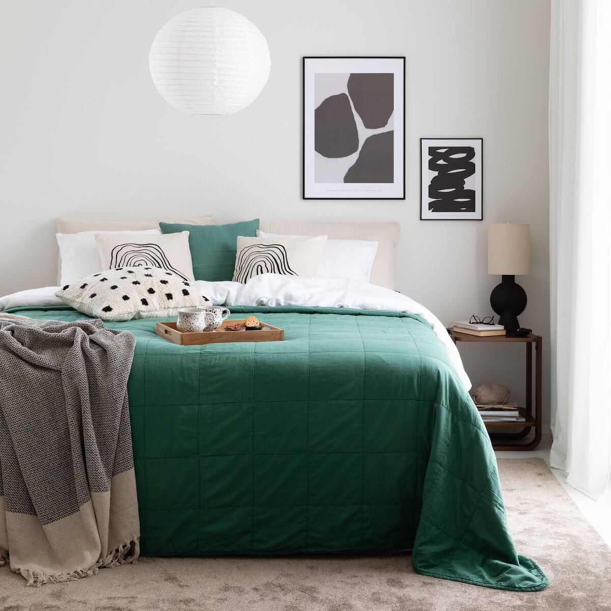 Paljakka päiväpeitto 280x260 cm tummanvihreä