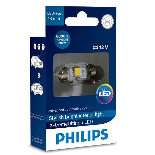 LED-putkipoltin PHILIPS 43 mm, X-tremeUltinon +200%