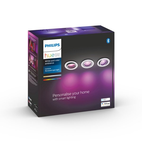 Alasvalo Philips Hue Centura Round WCA, 4.2 W, 400 lm, 3 kpl / Valkoinen