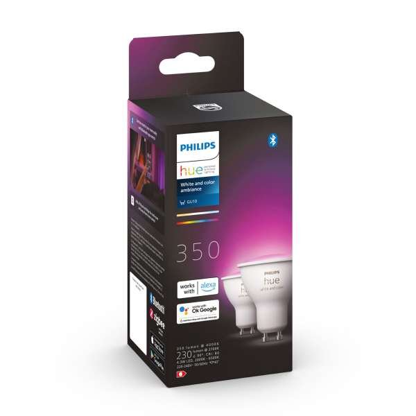 Led-älylamppu Philips Hue WCA, GU10, 2000-6500K, 2 kpl