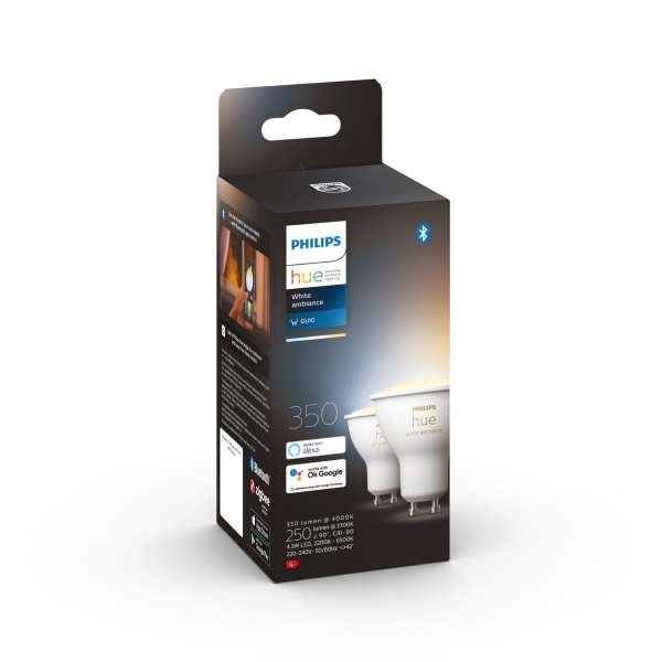 Led-älylamppu Philips Hue White Ambience, GU10, 2200-6500K, 2 kpl