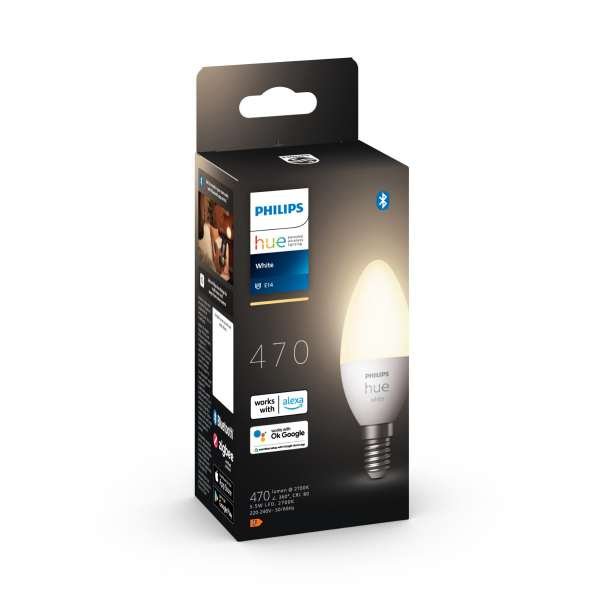 Led-älylamppu Philips Hue White Candle, E14 Candle, 2700K, 1 kpl