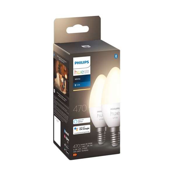 Led-älylamppu Philips Hue White Candle, E14 Candle, 2700K, 2 kpl
