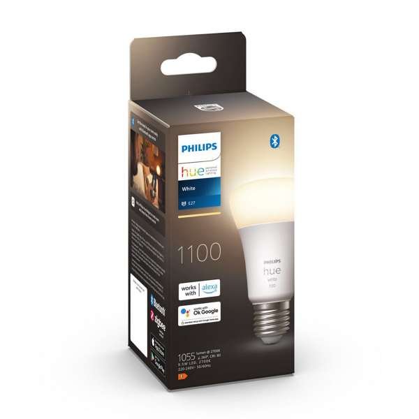 Led-älylamppu Philips Hue White, E27, 2700K, 9.5W / 1100 lm / 1 kpl