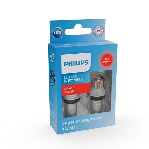 LED-poltinpari Philips Ultinon Pro7000 SI, BAY15d / Punainen