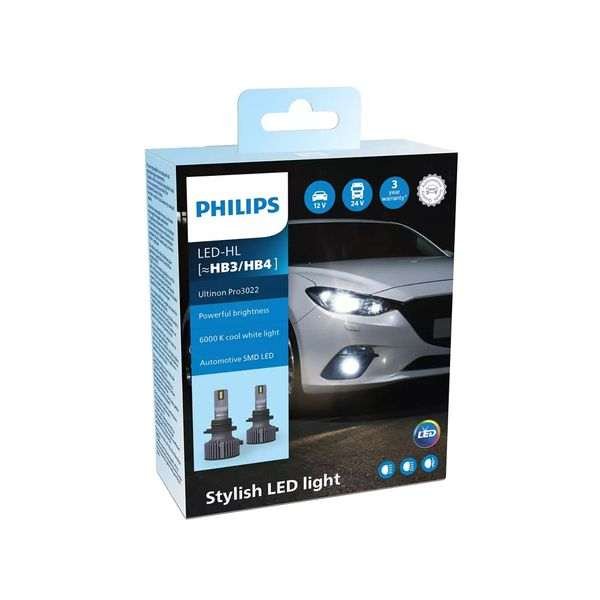 LED-ajovalopolttimot Philips Ultinon Pro 3022, HB3/HB4
